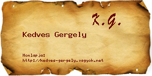 Kedves Gergely névjegykártya